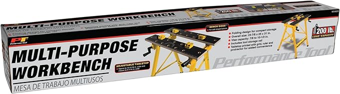 Performance Tool W54025 Portable Multipurpose Workbench and Vise (200 lbs Capacity) , Yellow