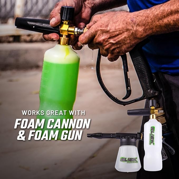 Slick Products Total Off-Road Wash Super Concentrate – Thick Foaming Car Wash Soap with Hybrid-Ceramic Formula for Dirt Bikes ATV UTV Trucks Jeeps and More – Foam Cannon Ready – 32 oz