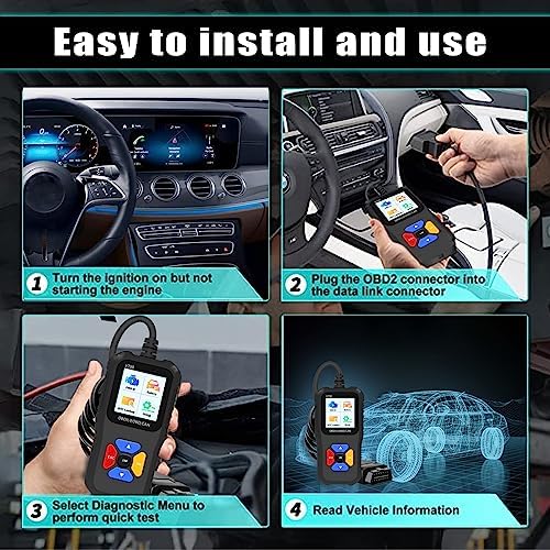 Professional OBD2 Scanner Elite Edition - Car Diagnostic Tool for All OBD2 Vehicles, Reads/Clears Check Engine Light Codes, DTC Search, Live Data, Compatible with EOBD, CAN & OBDII Protocols