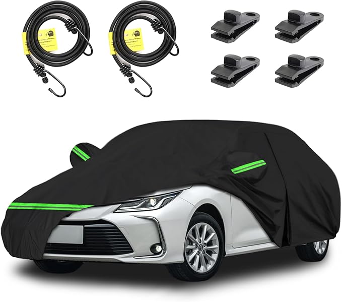 Car Cover for Toyota Corolla 2000-2025,Waterproof Car Cover Custom All Weather Full Exterior Cover Rain Sun Protector with Windproof Straps & Zippered Doors‌