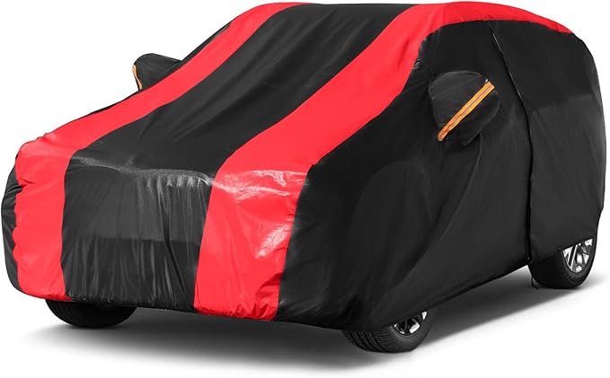 6-Layer Car Cover Waterproof All Weather for Automobiles,Universal Fit for SUV,Outdoor Full Cover Rain Sun UV Protection with Zipper Cotton,Fit SUV Jeep-Length (184" to 190")