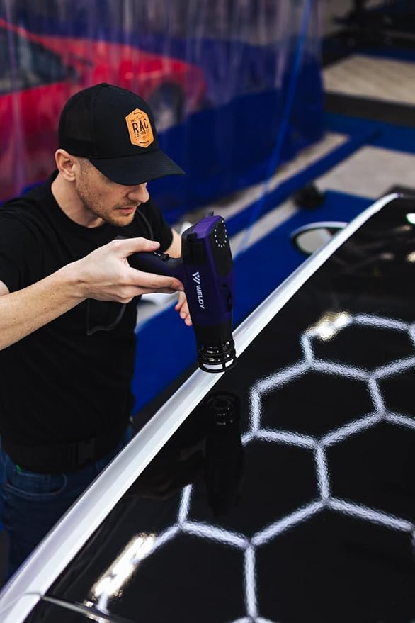 WELDY - HG 530-A - Heat Gun for Car Wrap; Light Weight - High-Performance 176F to 1,112F - Nozzle Heat Protection Device- 16 Ft Cord - Air Intake Guards - Precision Digital Readout