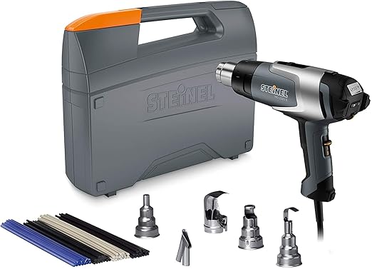 Steinel HG 2320 E Multi Purpose Kit, Professional Heat Gun, LCD-Display, 1600 W Brushless Motor, Heavy Duty Case incl. Accessories