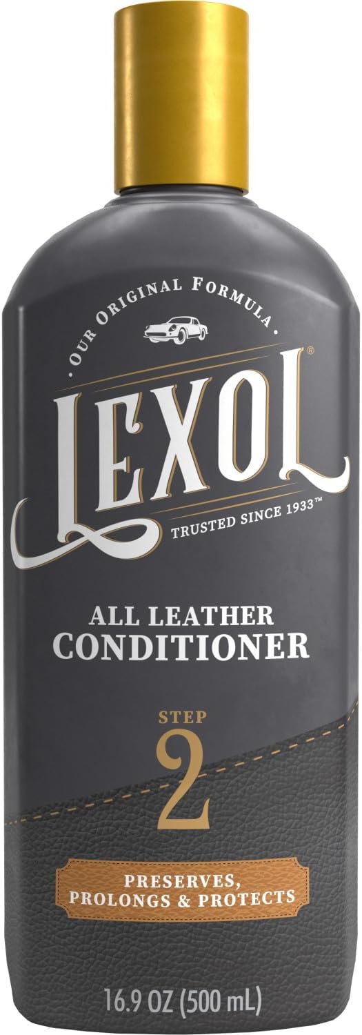 Lexol All Leather Conditioner for Car Seats and Interiors, Couches and Furniture, Shoes and Boots, Bags and Jackets, Baseball Gloves and Horse Saddles, and More, 16.9 oz Bottle (Step 2 of 2)