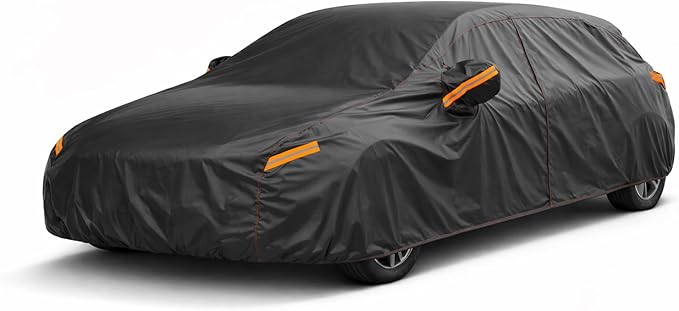 Car Cover Universal Fit for Hatchbacks Like Mazda 3 Hatchback, Toyota Corolla Hatchback, Honda Civic Hatchback, for Small Sedans Like Honda Insight City, Kia Rio Sephia, Chevy Sonic Volt
