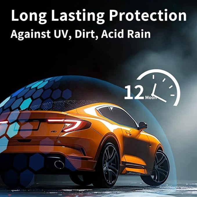 Car Wax Crystal Coating Paste - Long Lasting Ceramic Infused Protection, Deep High-Gloss Shine with Hydrophobic Effect - Easy DIY Paint Sealant for All Car Colors, UV Resistant Formula
