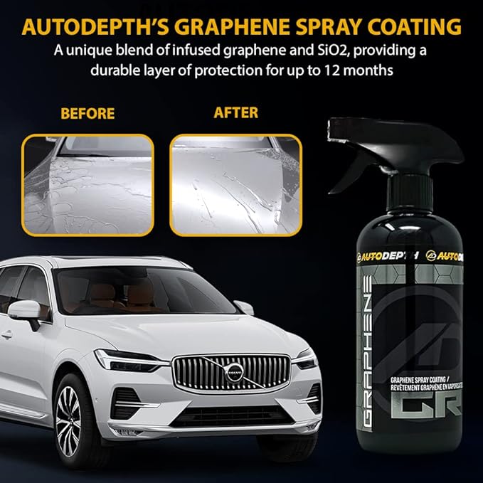 AutoDepth Graphene Ceramic Spray Coating, for Superior Protection & High Shine, Hydrophobic Car Coating Spray, for Car, Boat, Rv, Truck, Alloys, Lasts Upto 12 Months