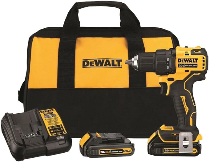 DEWALT ATOMIC 20V MAX* Cordless Drill/Driver Kit, Compact, 1/2-Inch (DCD708C2)