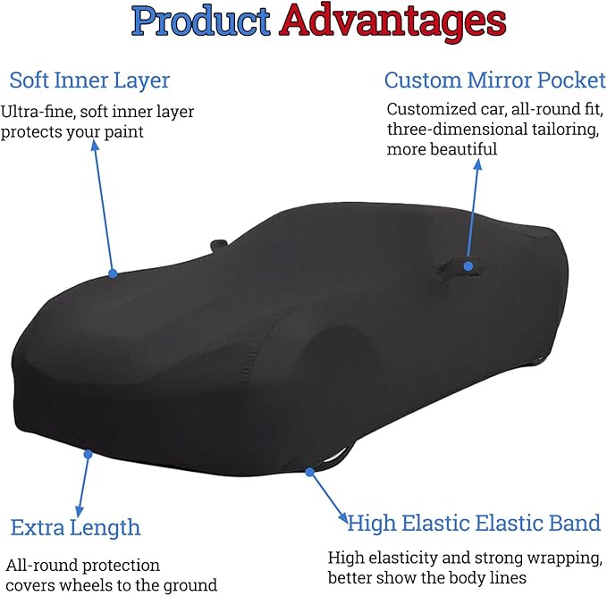 Indoor Car Cover Replace for 1989-2024 Mazda Miata MX-5 MX5 Luxurious Stretch Satin Ultimate Custom-fit Indoor Breathable Car Cover for Dust-Proof, Underground Garage, Car Show
