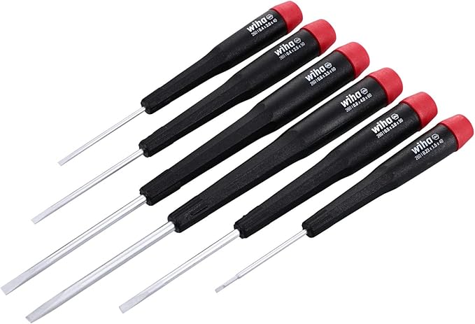 Wiha 26090 Precision Slotted Screwdriver with Precision Handle, 6 Piece Set, multi, one size