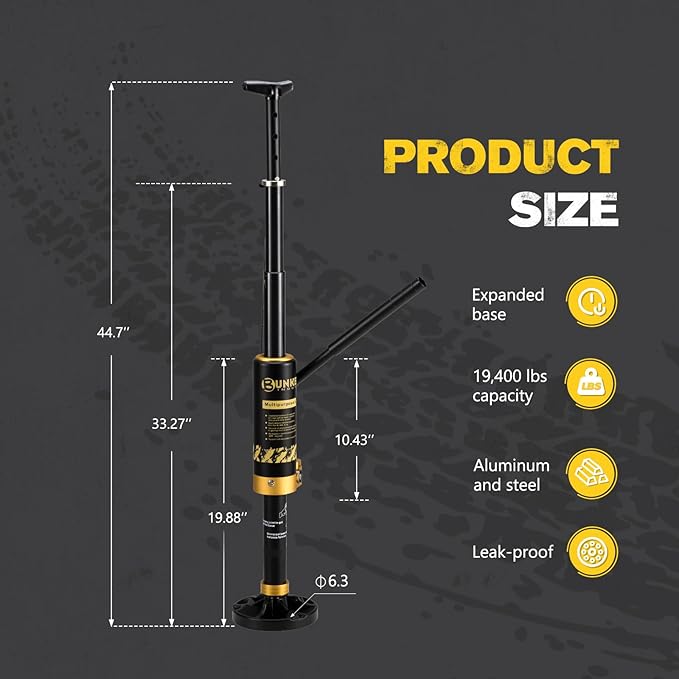 BUNKER INDUST Portable Hydraulic Recovery Jack with Lift Mate, 4x4 Off Road Lift Jack for SUV ATV UTV, 19,400 lbs Lifting Capacity
