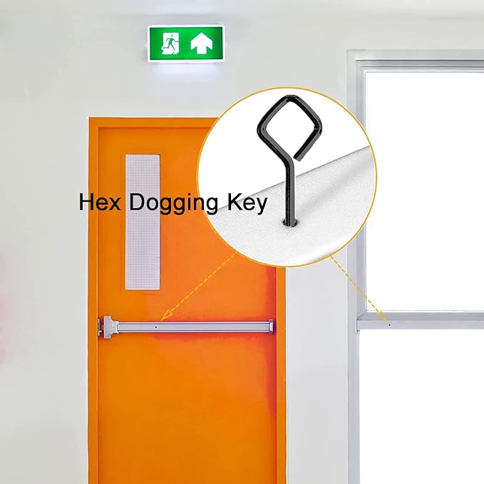5/32" Standard Hex Dogging Key with diamond Full Loop, Key-Ring Style Dogging Key Set 5/32 Allen Wrench Key for Push Bar Door Panic Bars, Hex Socket, Solid Metal-10 Pack(Middle,black L)