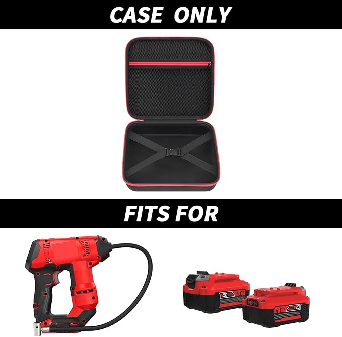 Tool Case for CRAFTSMAN V20 Cordless Tire Inflator Portable Air Compressor Pump, Digital Gauge & Bare Holder, CMCE521B Battery Powered Ball/Bicycle/Vehicle High-Pressure Pump Bag -Box Only
