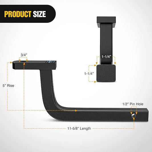 Nilight Trailer Hitch Ball Mount with 1/2" Hitch Pin Clip Fits 1-1/4 Inch Receiver 3,500 lbs 3/4 Inch Hole 5 Inch Rise,