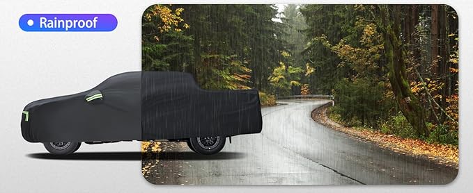 Pickup Truck Cover Custom Fit for Ford Ranger 1998-2026, 6 Layers Car Cover Waterproof All Weather for Automobiles,Outdoor Full Exterior Cover,Rain, Sun, Wind Protection,Black