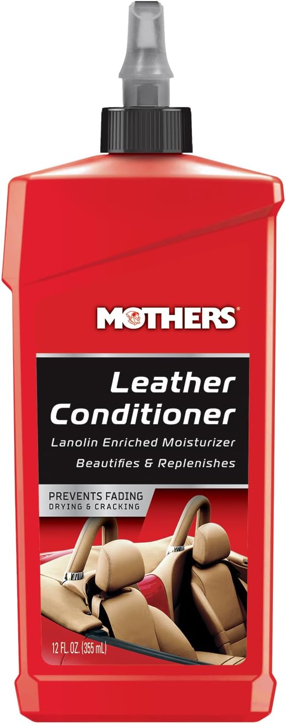 Mothers Leather Conditioner, 12 oz. — Advanced pH Balanced Formula with Lanolin & Neatsfoot Oil, Replenishes Natural Oils Lost to Heat & Sun, Protects & Prevents Fading, Drying & Cracking (06312)