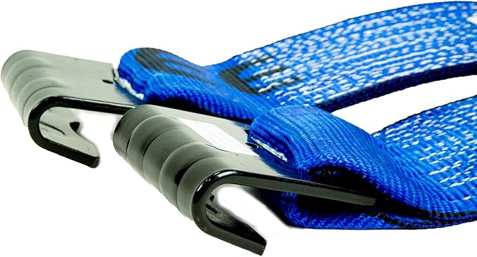 Mytee Products 4 Pack Ratchet Tie-Down Straps with Flat Hooks, 4" x 30' Ratchet Straps Blue | 16,200 Lbs Breaking Strength | Tie Down Ratchet Straps for Flatbed, Truck, Trailers Pickup