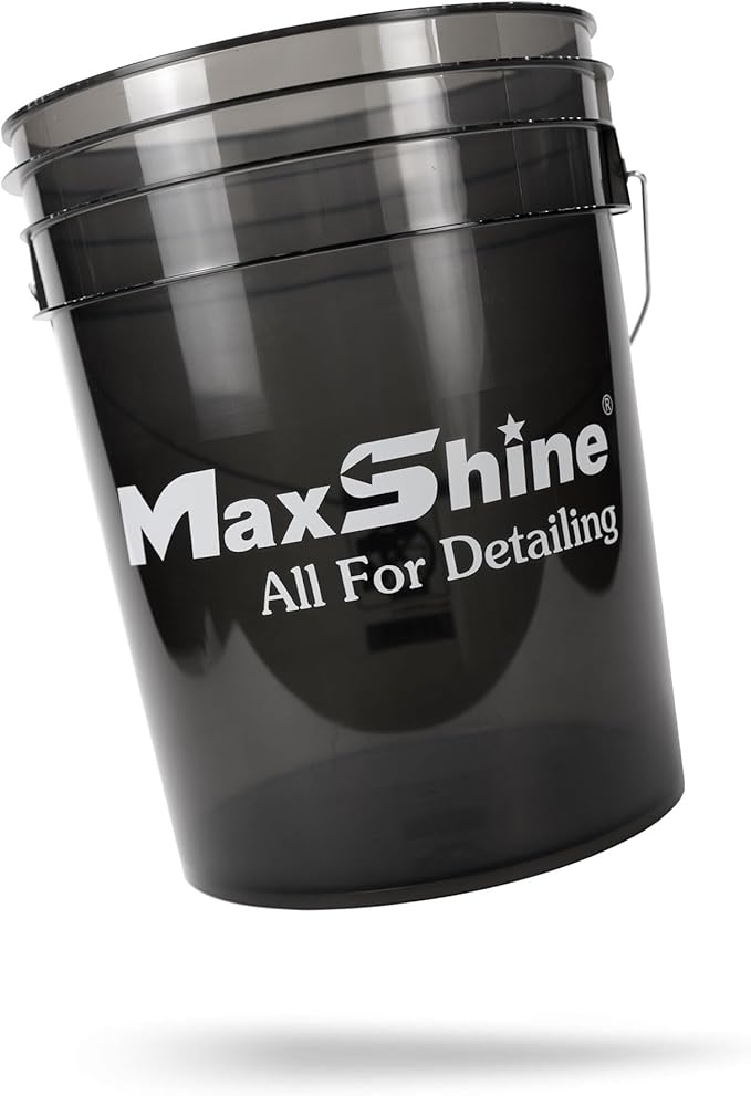 Maxshine 5 Gallon Universal Detailing Bucket (Black) – Car Wash Bucket for Scratch-Free Washing, Auto Detailing & Garage Storage – Holds Soap, Foam Cannon, Brushes, Microfiber Towels & More