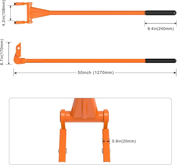 Pallet Buster Tool, Insaga Deck Board Removal Tool with Thick 3mm Handle 50'', Full welded Pallet Breaker Tool, Articulating Pivoting Head Deck Wrecker, Capacity up to 250 lbs