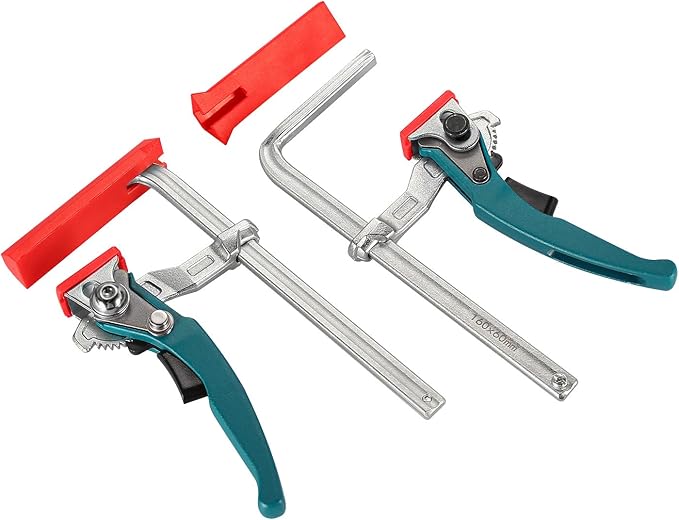 TOOLCOOL Quick Release Ratchet Track Saw Clamp Guide Rail Clamp for MFT Table and Guide Rail System (2 Pack)