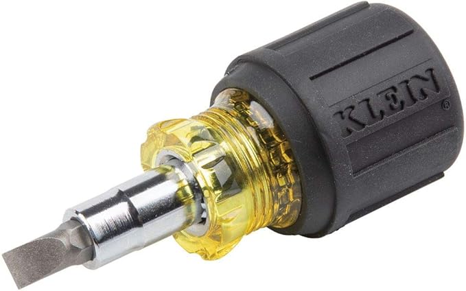 Klein Tools 65200 Ratchet Set, 5-Piece Mini Ratchet Set with Phillips, Slotted & 32561 Multi-Bit Screwdriver/Nut Driver, 6-in-1 Stubby Screwdriver with 2 Phillips, 2 Slotted Bits, 2 Nut Drivers