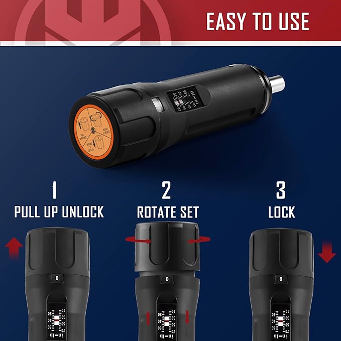 KNINE OUTDOORS Torque Screwdriver Wrench Driver Set 10-70 Inch Pounds lbs for Maintenance with T-bar Handle, 40 Hex Bits, 1/4" Socket, Shaft Extension, For Tools, Bike Repairing and Mounting (Black)