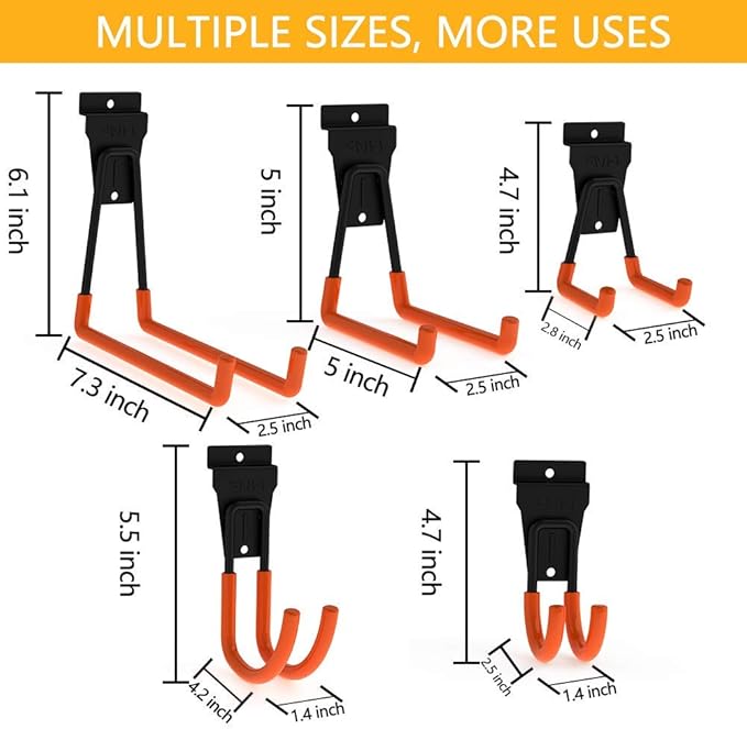 Intpro Slatwall Hooks Slatwall Accessories Utility Hooks Garage Storage Tool Organizer Large Heavy Duty Garage Panels Hooks for Ladders Bulk Items