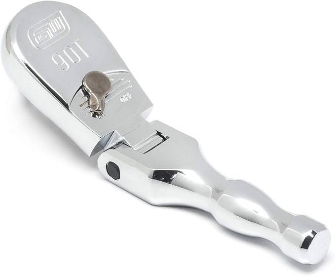 GEARWRENCH 3/8" Drive 90 Tooth Full Polish Stubby Flex Teardrop Ratchet - 81212T, Multi