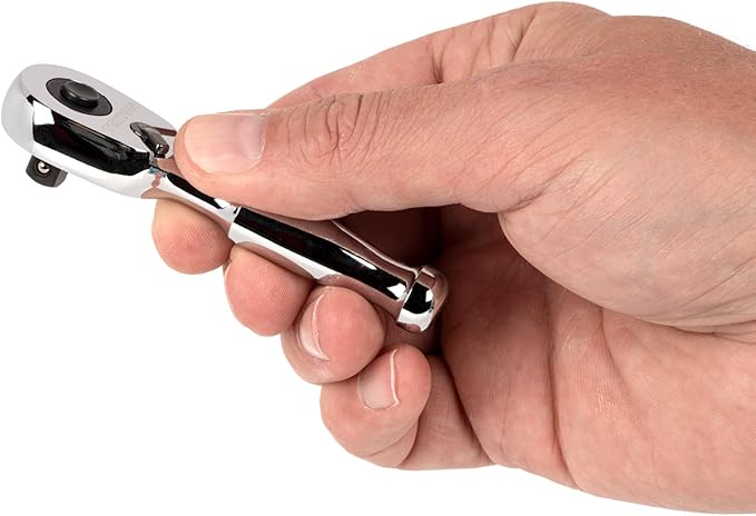 TEKTON 1/4 Inch Drive x 3 Inch Quick-Release Stubby Ratchet | SRH11003