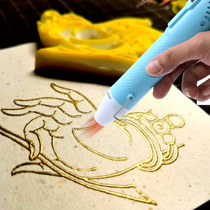 mofa Heat gun,Mini Hot Air Gun Tools Shrink Pen with Stand For DIY Embossing And Drying Paint Multi-Purpose Electric Heating Nozzle 150W 110V (Blue)