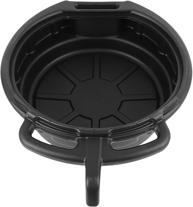 Oil Drain Pan, 10L Black Plastic Spill Proof Oil Drip Catcher with Anti Splashing Design, for Automotive Repair Home Workshop