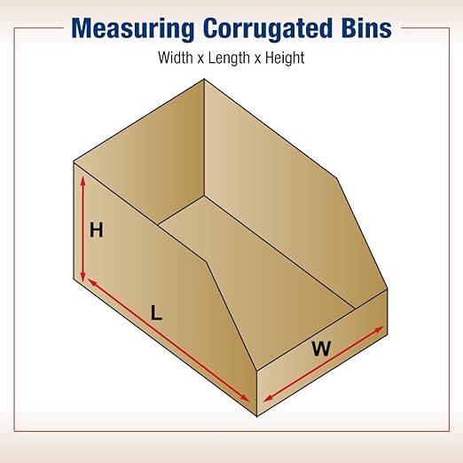 Box USA BBINBIN29K Open Top Bin Boxes, 2" x 9" x 4-1/2", Kraft (Pack of 25)