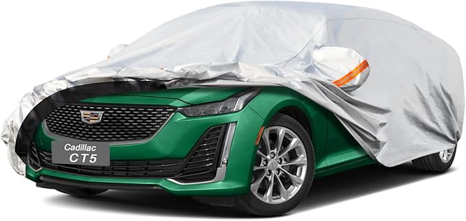 6 Layer Car Cover Custom Fit Cadillac CT5 (2019-2025) Waterproof All Weather, Heavy Duty Outdoor Snow Sun Rain Uv Protection (Ships from US Warehouse, Delivery 3-8 Days)