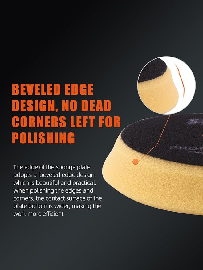 Buffing Polishing Pads, SPTA 6 Inch 150mm Body Repair Polishing Pad Set Made for 6 Inch Backing Plate, 6 Pcs Buffing Pads with Sponge, Wool and Micro-Fiber Pad Set for Car Detailing polishing Buffing