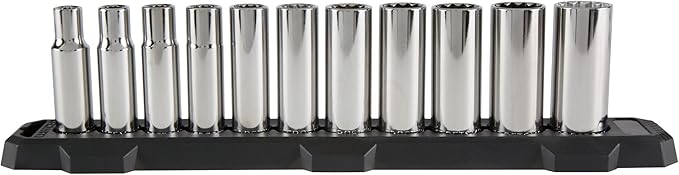 CRAFTSMAN Deep Socket Set, 1/2-Inch Drive, SAE, 12-Point, 11-Piece (CMMT12048)