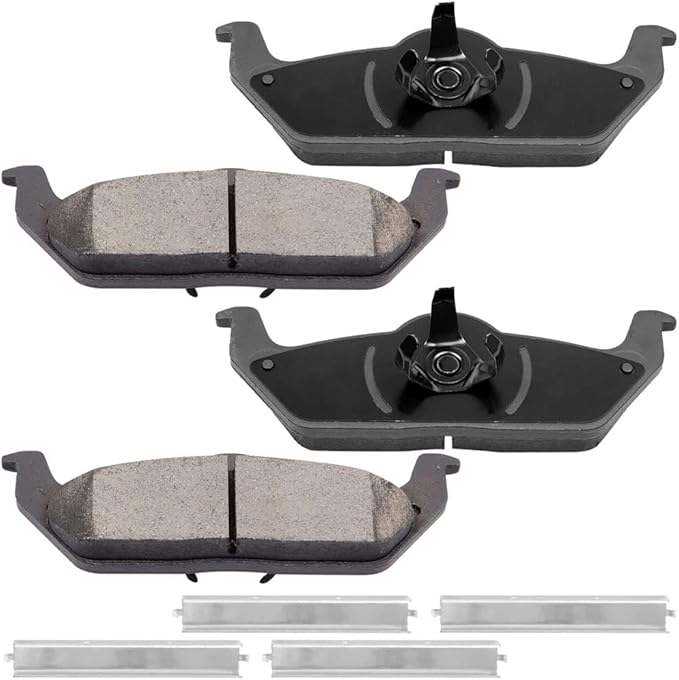 Rear Brake Rotors and Pads Kit Compatible with 2004-2011 Ford F-150, 2006-2008 Lincoln Mark LT Drilled and Slotted E-Coating Disc Brake Rotors Ceramic Brakes Pads