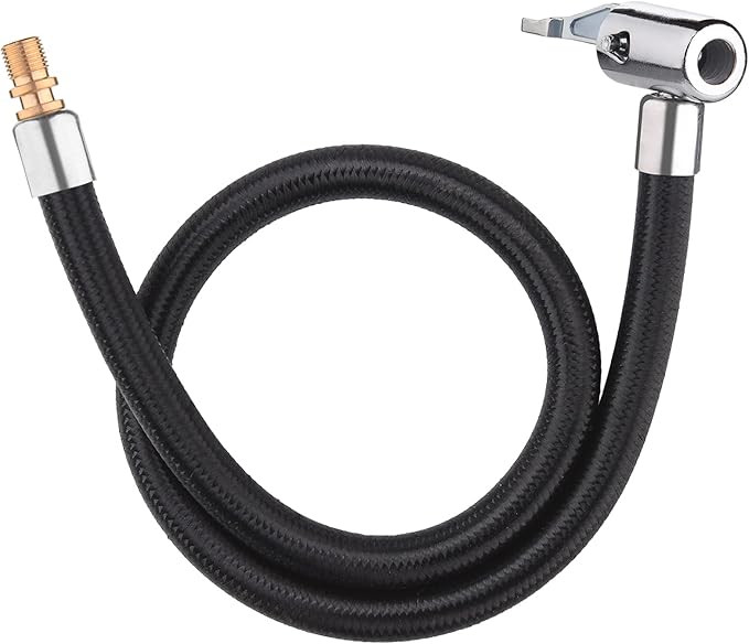 50cm 20inches Ultra-Long Tire Inflator Hose Adapter, Thumb Press Locking Tire Chuck, Fast Inflation, Quick Release and Connect, Universal for Cars, Motorcycles and Bicycles, 1pc.