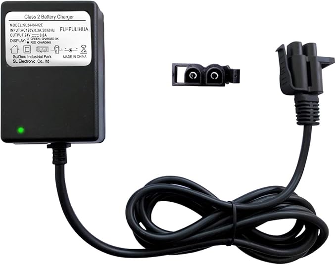 FLHFULIHUA 24 Volt Kids Ride On Car Charger for Yamaha Grizzly Grave Digger Monster Truck Toys 24V Replacement Battery Charger Children Electric Car