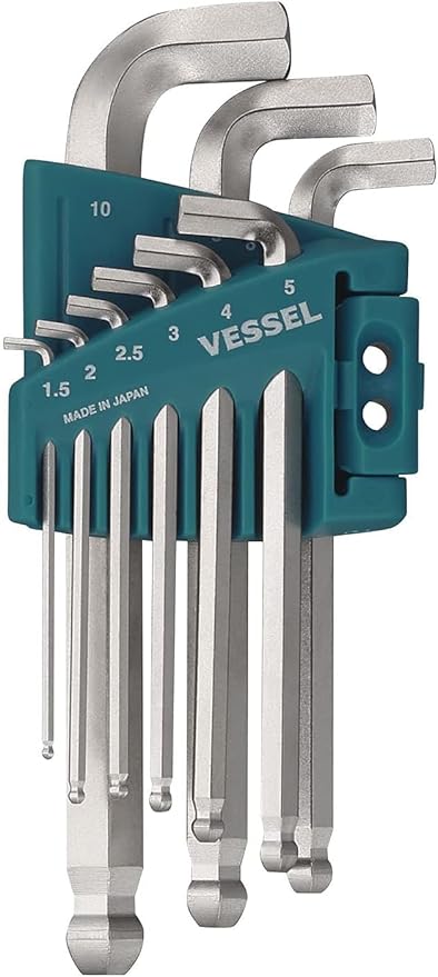VESSEL Ball Point Hex L-Key Wrench Stubby (Short Type) 9PC. Set No.8209BP-SU 8209BPSU