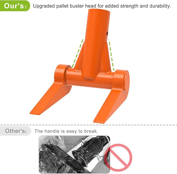 110 Degree Pallet Buster Head - Fully Welded Deck Board Removal Tool for Demolition, Enhanced Deck Wrecker Pry Bar, Wooden Pallet Dismantling Tool (Head Only, No Handle)