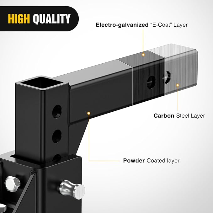 Nilight Adjustable Trailer Hitch Ball Mount Fits 2'' Receiver Tri-Ball 1-7/8''-6000LBS 2''-7500LBS 2-5/16''-10000LBS Capacity Chrome Trailer Ball Hitch with Solid Shank