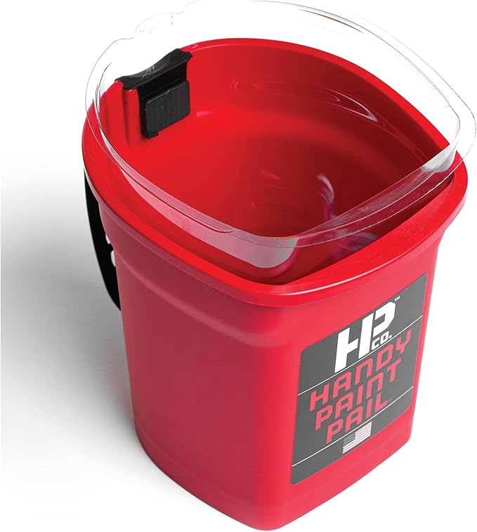 HP CO. HANDY PRODUCTS Handy Paint Pail Kit- Includes Handy Paint Pail, 6 Disposable Liners, Snap-On Lid & 2" Angled Mini-Brush-Perfect for Trim, Cut-ins, and Small Painting Projects