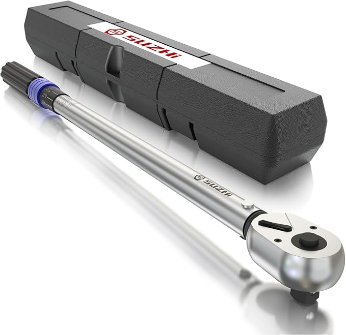 3/4'' inch drive 100-400 ft lb/136-542N.M Torque Wrench/Aluminum Alloy handle & Cr-Mo Material Head, Heavy Duty, Professional,Dual Direction, Store in Solid Case