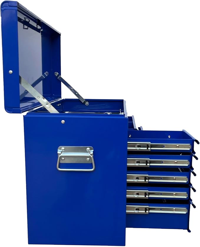 Workington Portable Metal Tool Chest with 9 Drawers, 24" 9-Drawer Tool Chest Cabinet with Ball Bearing Drawer Slides, Steel Tool Storage Box Organizer 4006 Blue