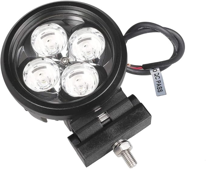 Lightronic 4 Inches Round Off-road LED Fog Lights, 6000K Cool-White Spot Beam, Rugged Aluminum Thin-Size Housing, Plug & Use DT Connector, 12V/24V DC, 2-Pack