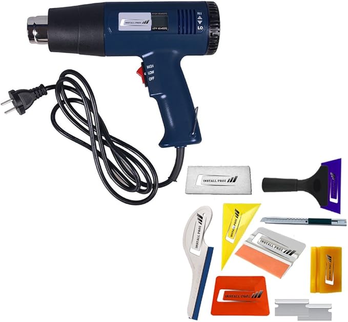 1800W Industrial Heat Gun With Digital Temperature Gauge ((2 attachments and Tint Tool Kit))