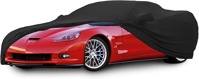 Car Cover Indoor Compatible with Corvette C6 2005-2013, Stretch Satin Dust-Proof Protection Ultimate Custom Full Car Cover for Underground Garage, Car Show