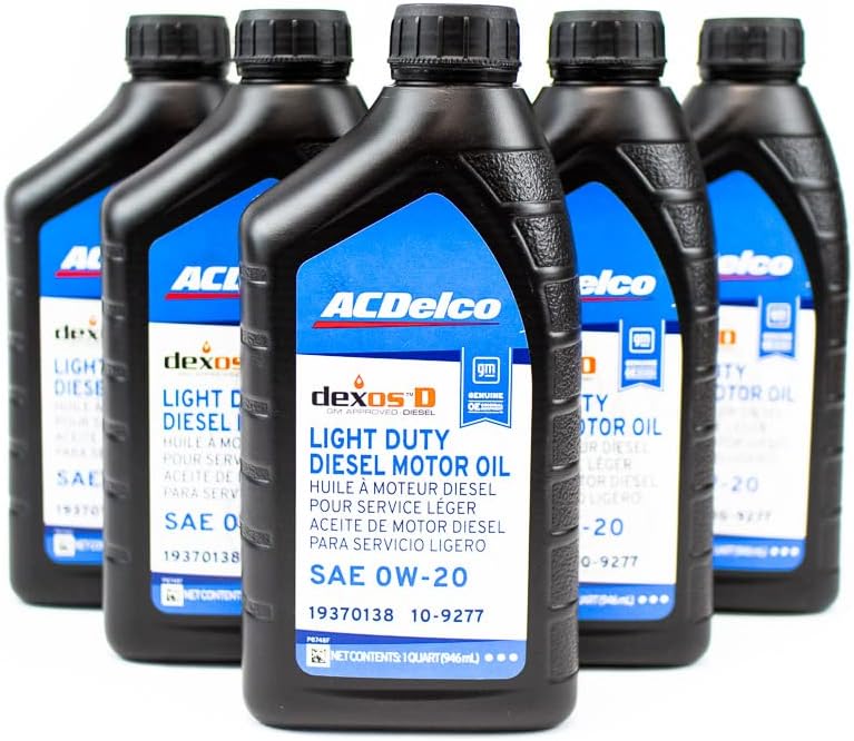 DmaxStore ACDelco DexosD 0w-20 Oil Change Kit 19370138, 10-9277 & PF66A, 19458926, 55495105, 19391402 Oil Filter LM2 LZ0 3.0l Duramax Silverado Sierra 1500 Tahoe Yukon Suburban Escalade Diesel