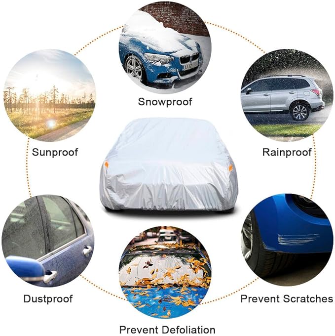 Kayme 6 Layers Car Cover Custom Fit for Toyota Sienna (1997-2025) Waterproof All Weather for Automobiles, Outdoor Full Cover Rain Sun UV Protection.Silver