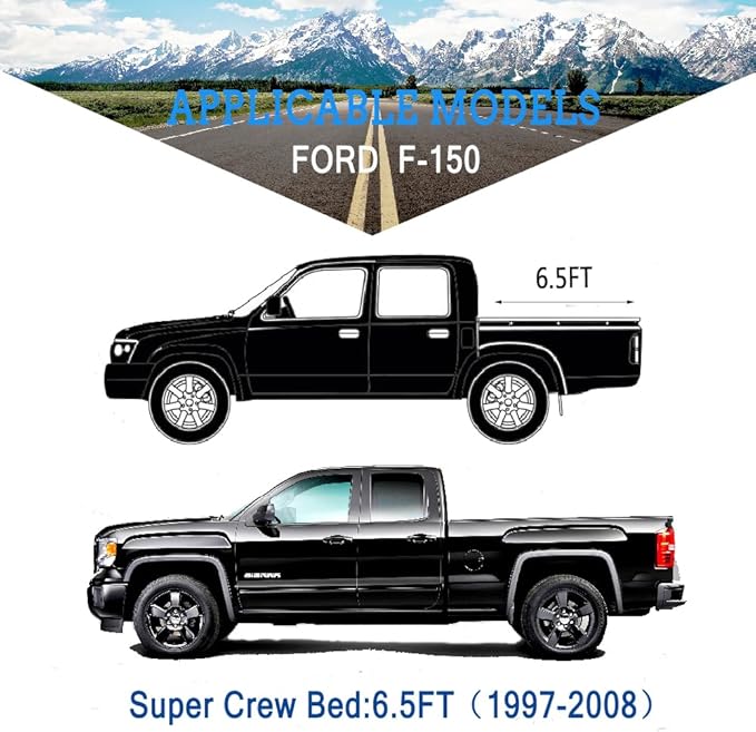 Kaugung 6 Layers Truck Cover Waterproof Custom Fit Ford F150 SuperCrew Cab 6.5ft Bed from 1997 to 2008, 6 Layers Heavyweight Pickup Car Cover Outdoor Indoor Sun UV Rain Snow Wind Protection.